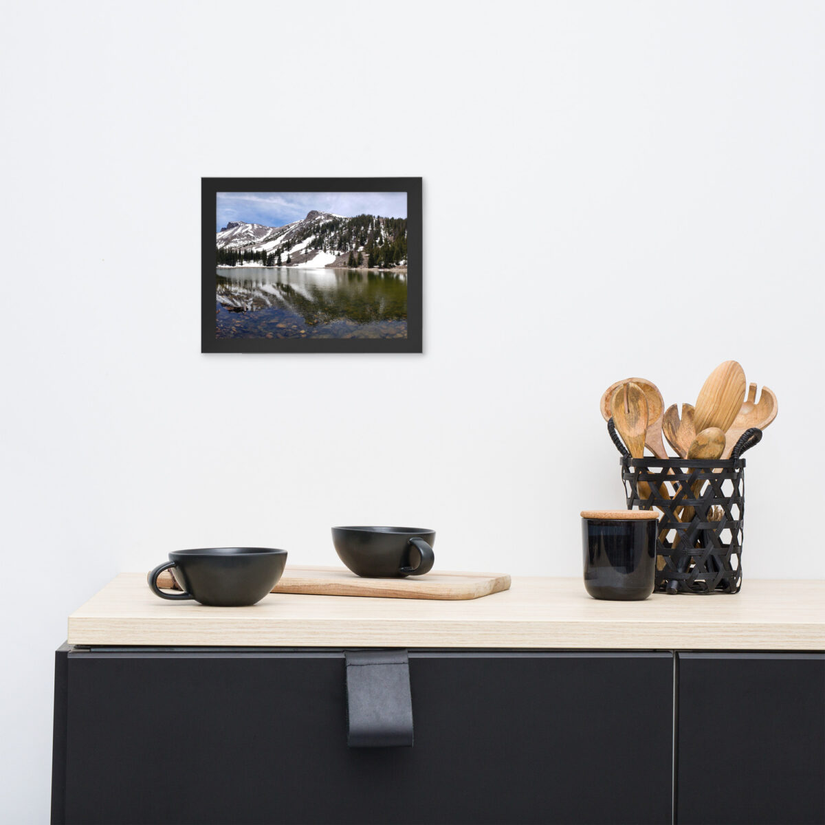 Great Basin Wheeler Peak Over Stella Lake enhanced matte paper framed poster (in) black 8x10 front 654af3c8f02d3