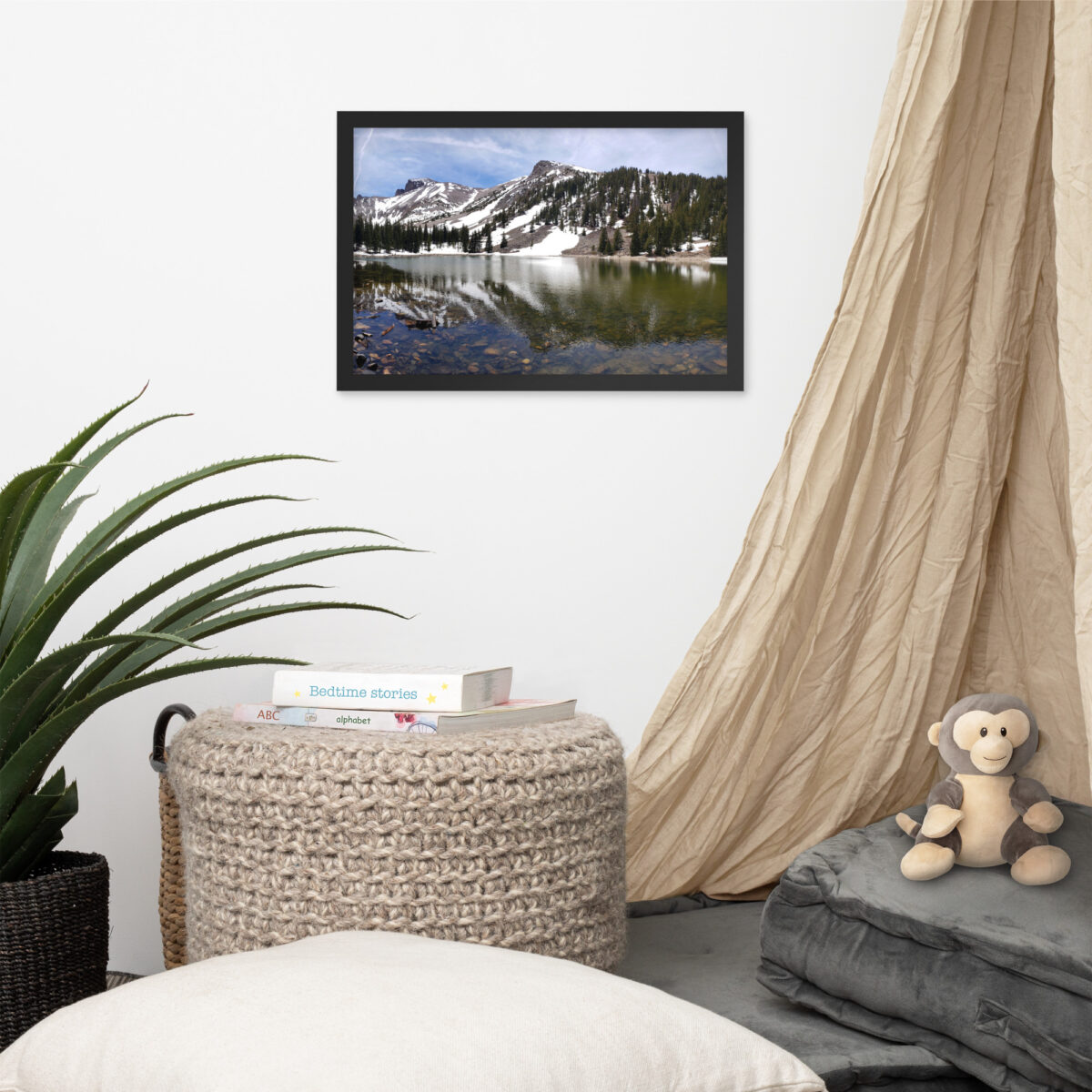 Great Basin Wheeler Peak Over Stella Lakeenhanced matte paper framed poster (in) black 12x18 front 654af3c8f03c4