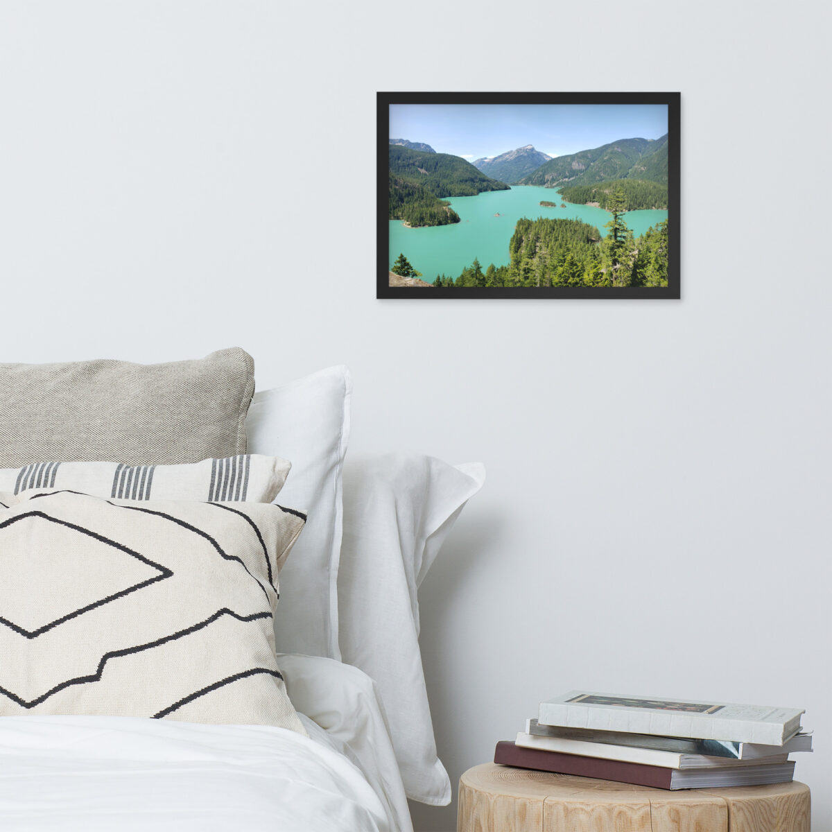 North Cascades Diablo Lake enhanced matte paper framed poster (in) black 12x18 front 654af6faee830