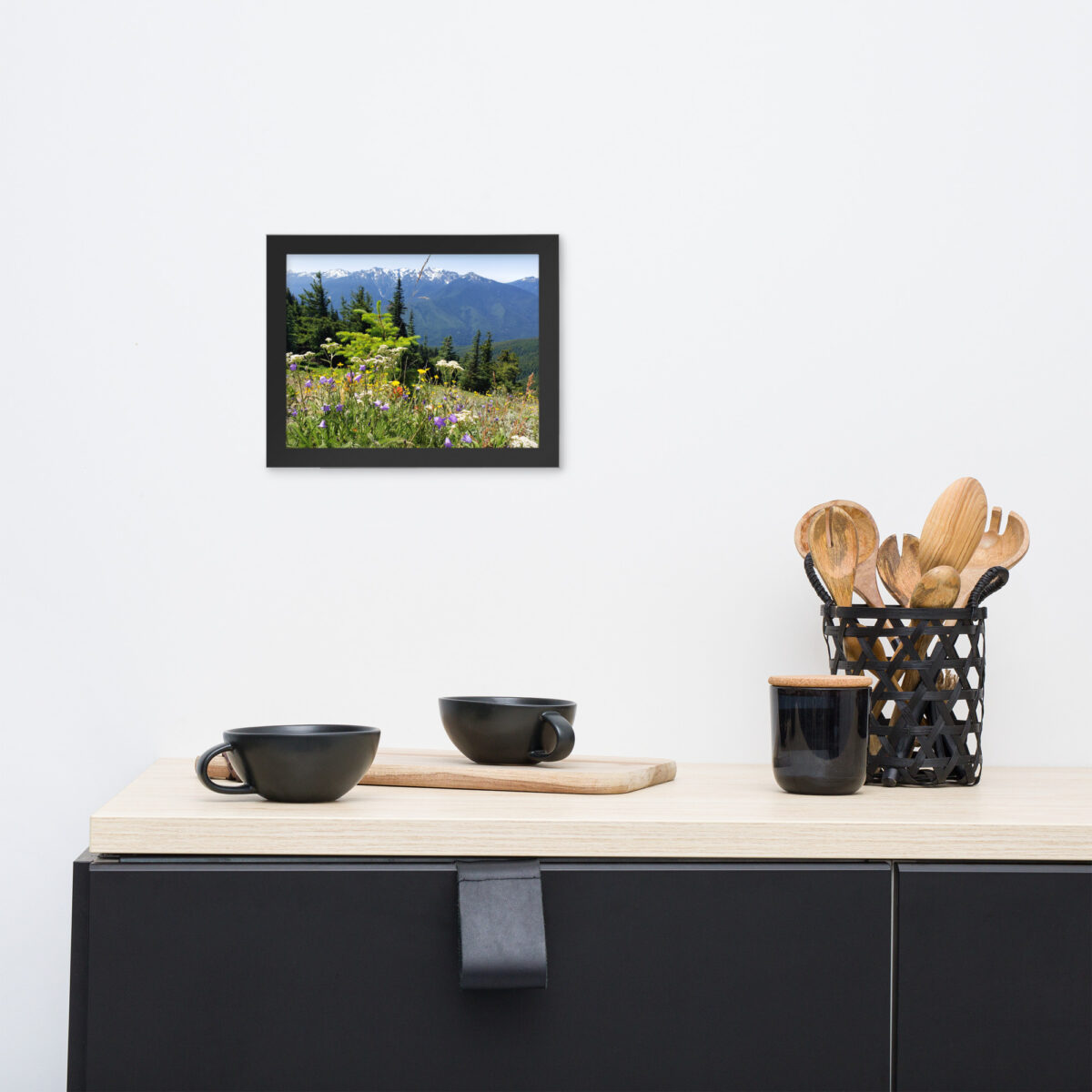 Olympic Mountains From Hurricane Hill enhanced matte paper framed poster (in) black 8x10 front 654af08002101