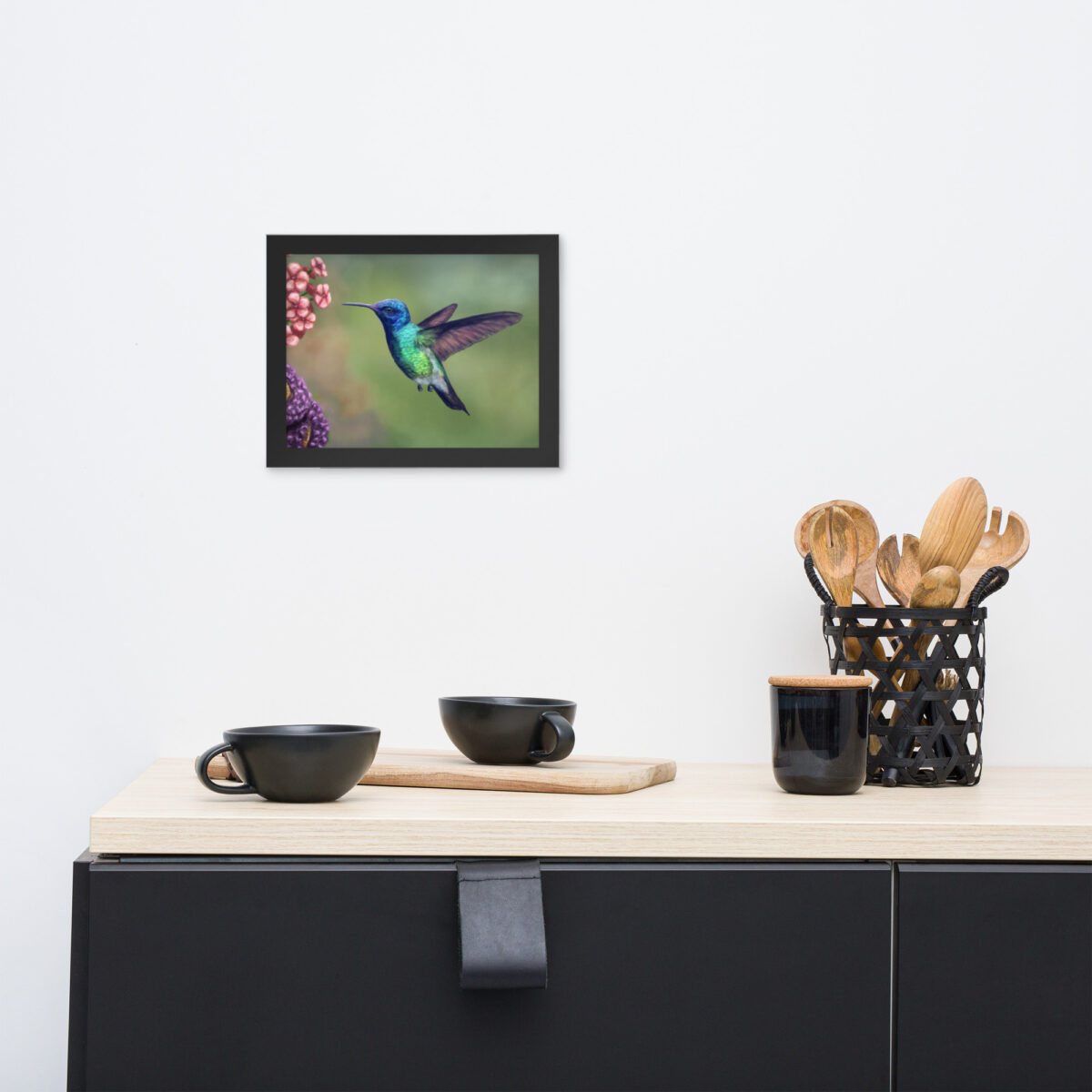 Hummingbird enhanced matte paper framed poster (in) black 8x10 front 661883ae969f8