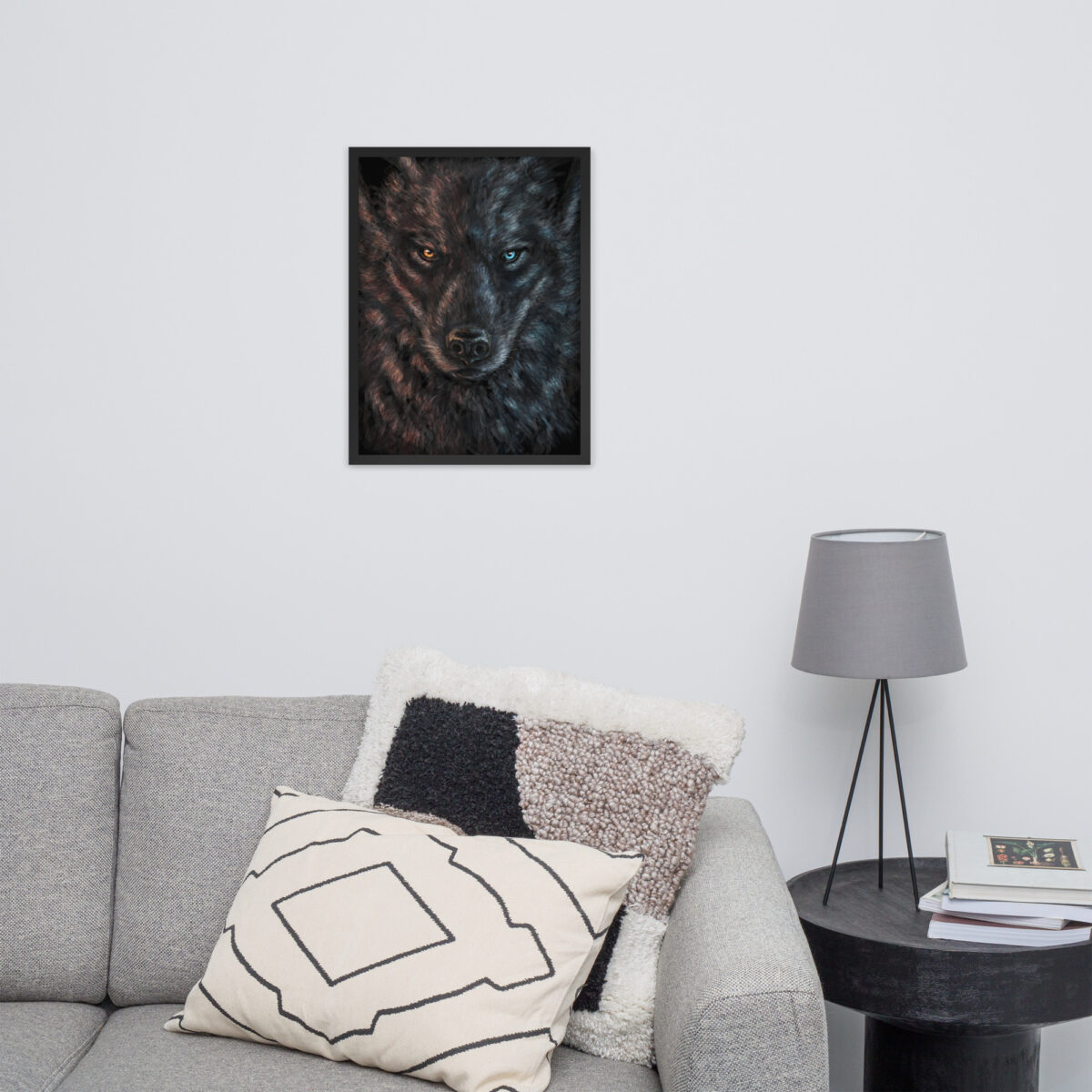A Wolf of Fire and Ice enhanced matte paper framed poster (in) black 18x24 front 68b8d5a868f12