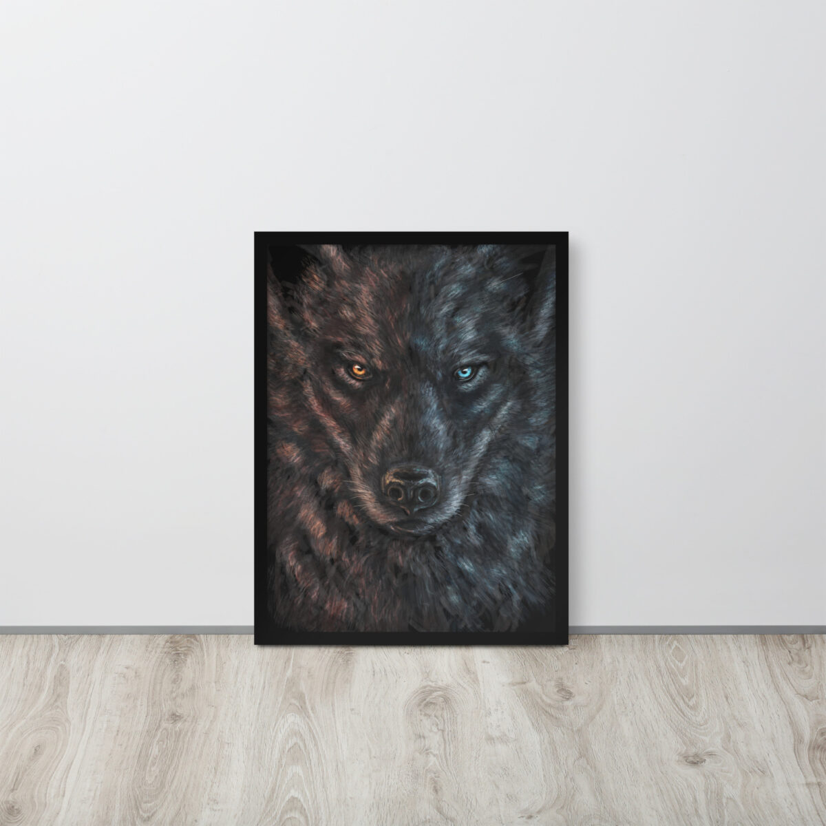 A Wolf of Fire and Ice enhanced matte paper framed poster (in) black 18x24 front 68b8d5a869374